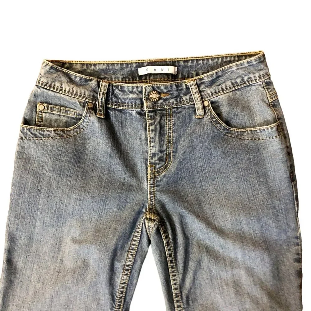 Cabi Jeans Womens 0 Used Embroidered Pockets 90s Bootcut Low Rise